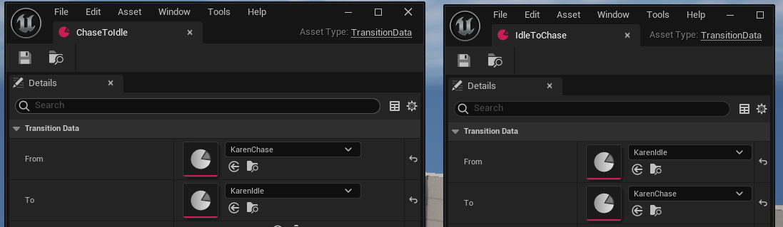 Transition Data Assets with references to their From and To states